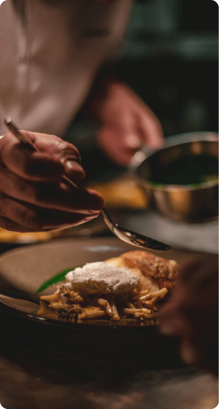 Chef styling a plate